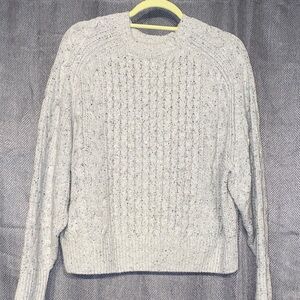 Universal Thread Light Gray Cable Knit Sweater